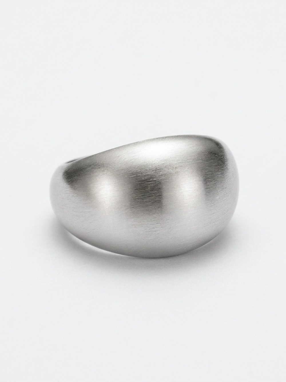 Limited Edition French Dome Ring - Brushed Silver Platinum Plated - Picture 2 of 10